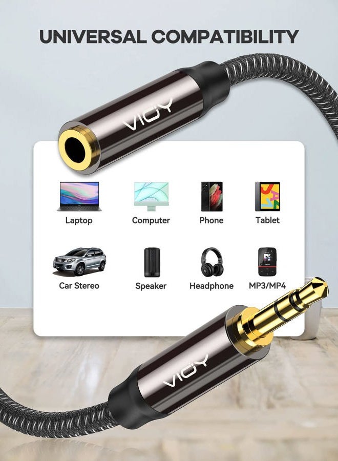 VIOY Headphone Extension Cable 20 FT,[Copper Shell, Hi-Fi Sound] 3.5 mm Male to Female Stereo Audio Cable Nylon Braided Aux Cord for Smartphones, Tablets, Media Player - Image 3